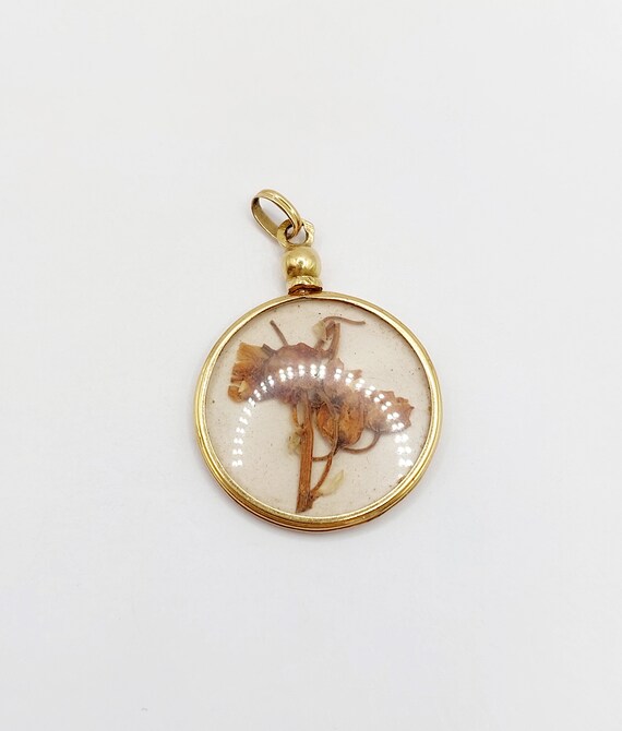 French antique secret locket pendant 18k gold pho… - image 5