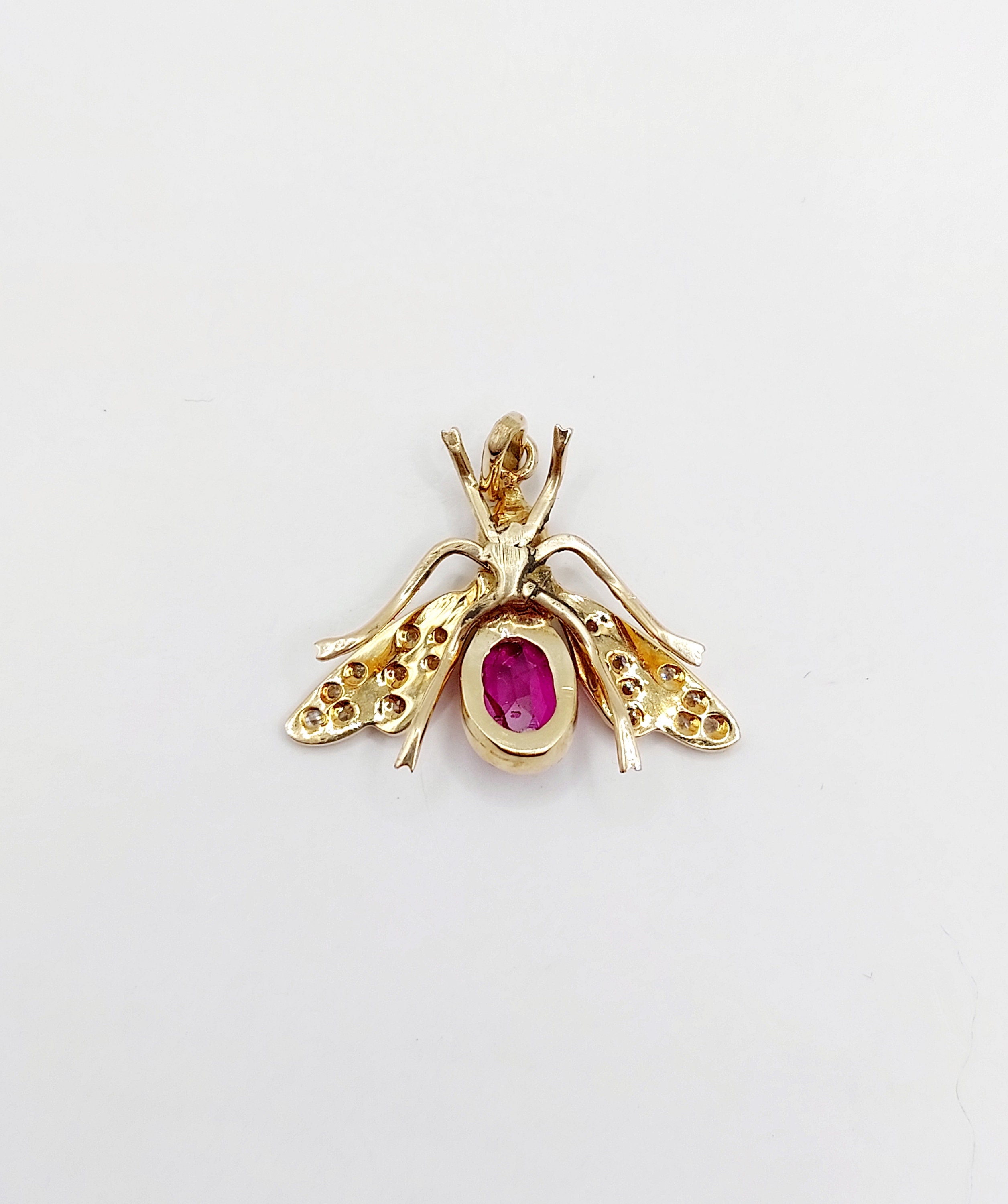 Pendentif Antique Or 18k Orné De Billes De Corail Orange - Circa 1890 - Collier Mi-long