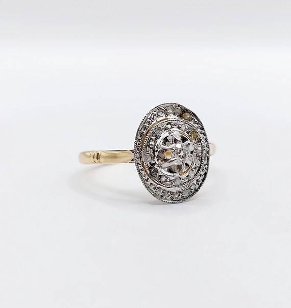 Pendentif Cible Art Déco Or 18k Diamant Et Rubis – Vintage Circa 1920, France