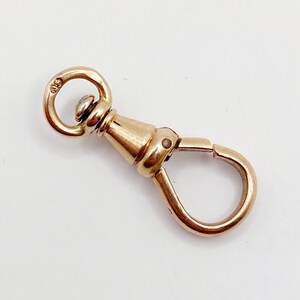 Antique carabiner clasp 14k rose gold clip (circa 1900)