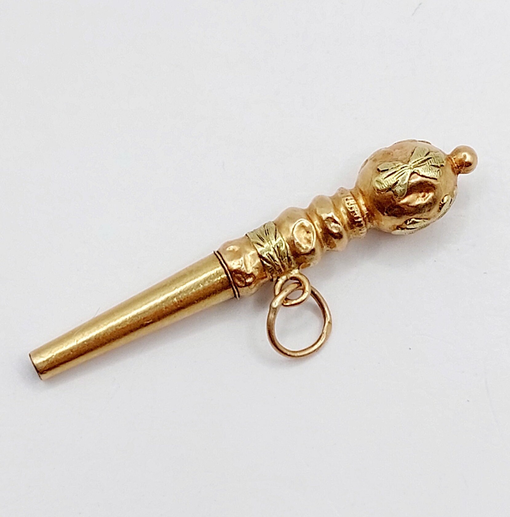 Pendentif Clé De Montre Antique En Or 18K - Finement Décoré - Circa 1900 - Français - Occasion