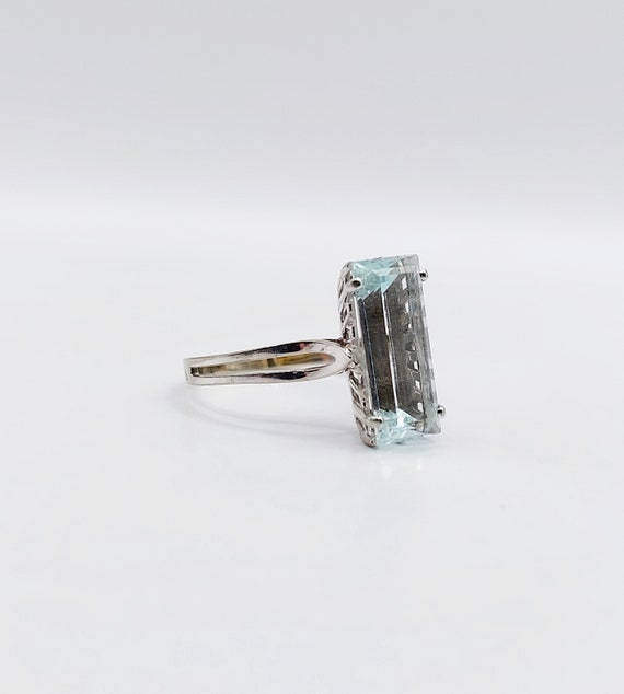 French cocktail ring 18k white gold set with a 2.… - image 3