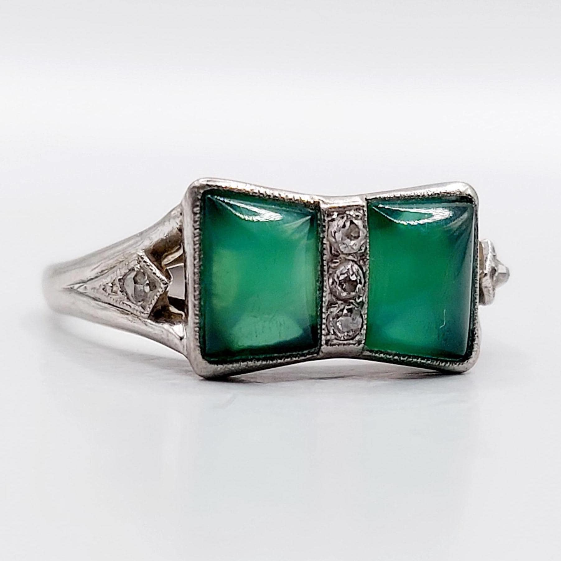 Bague Plaqué Or Art Déco Avec Topaze - Modèle T53, Occasion, Style Tank (cadeau Noël)