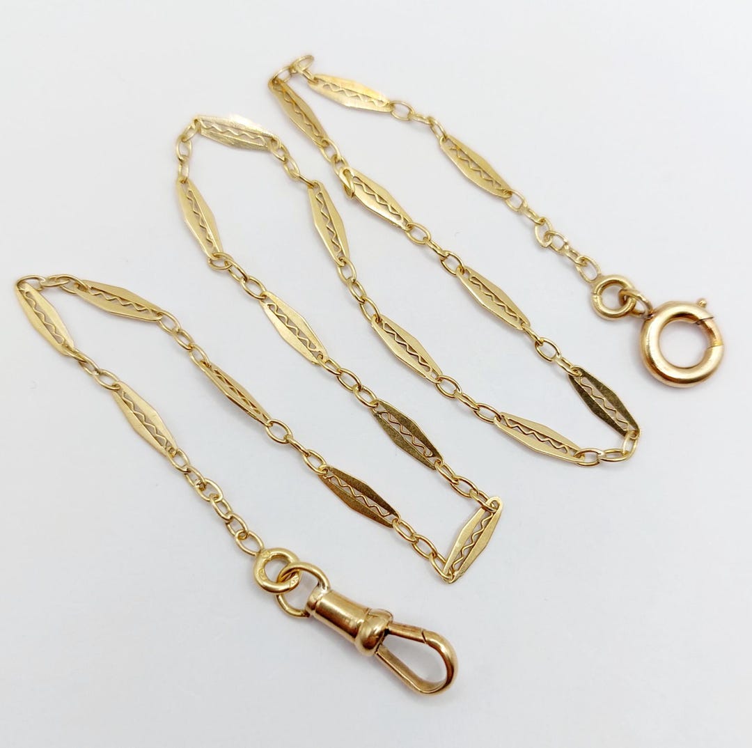 Chaîne Giletière Or 18k Antique - Longueur 37,5 Cm - Poids 5,67 G - Circa 1900