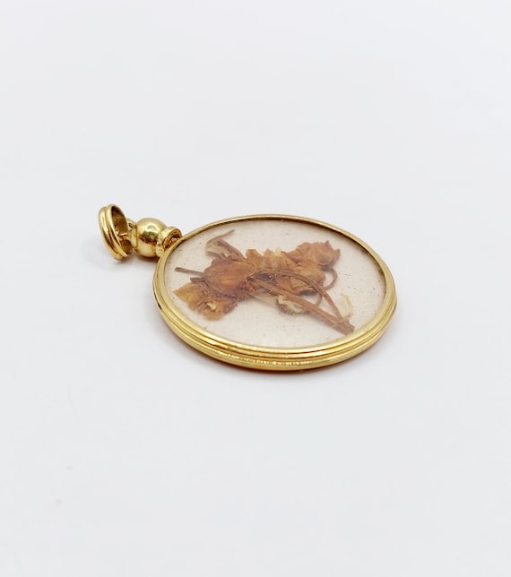 French antique secret locket pendant 18k gold pho… - image 6