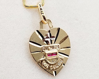 French Augis love charm 18k gold &quot;+ qu&#39;hier - que demain&quot; La Passionnée - charm pendant love medal token