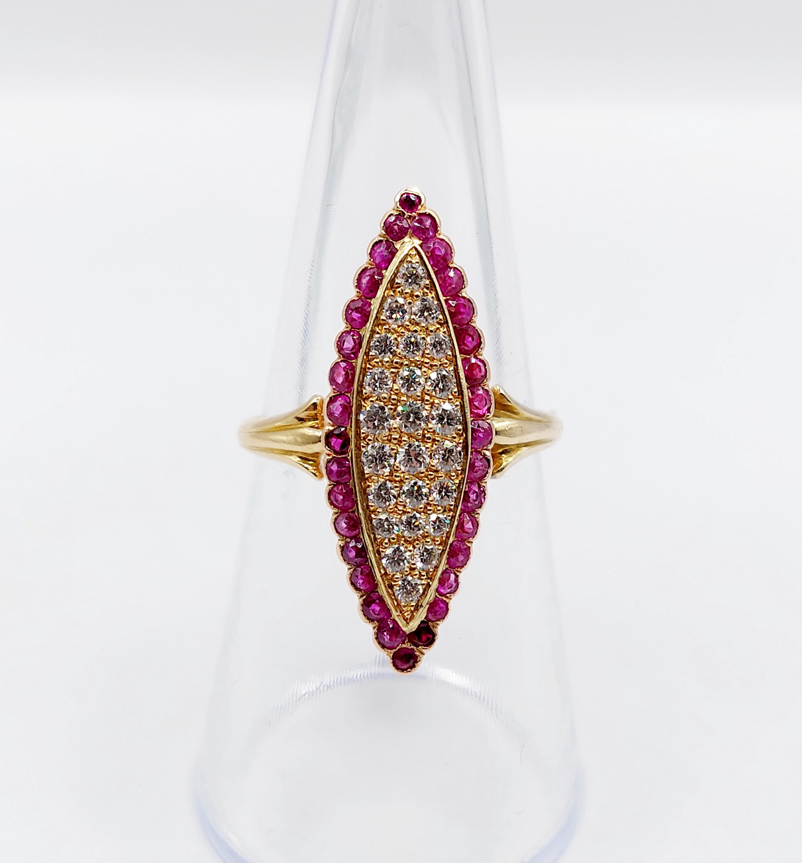 Women's Ring Cubic Zirconia Vintage Ring Antique 18k Yellow