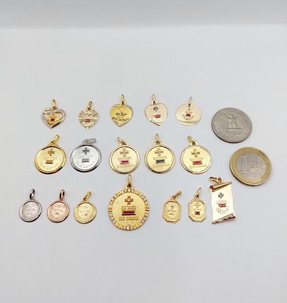 18K ホワイト ゴールド ラブ メダル ペンダント「+昨日より - 明日だけ