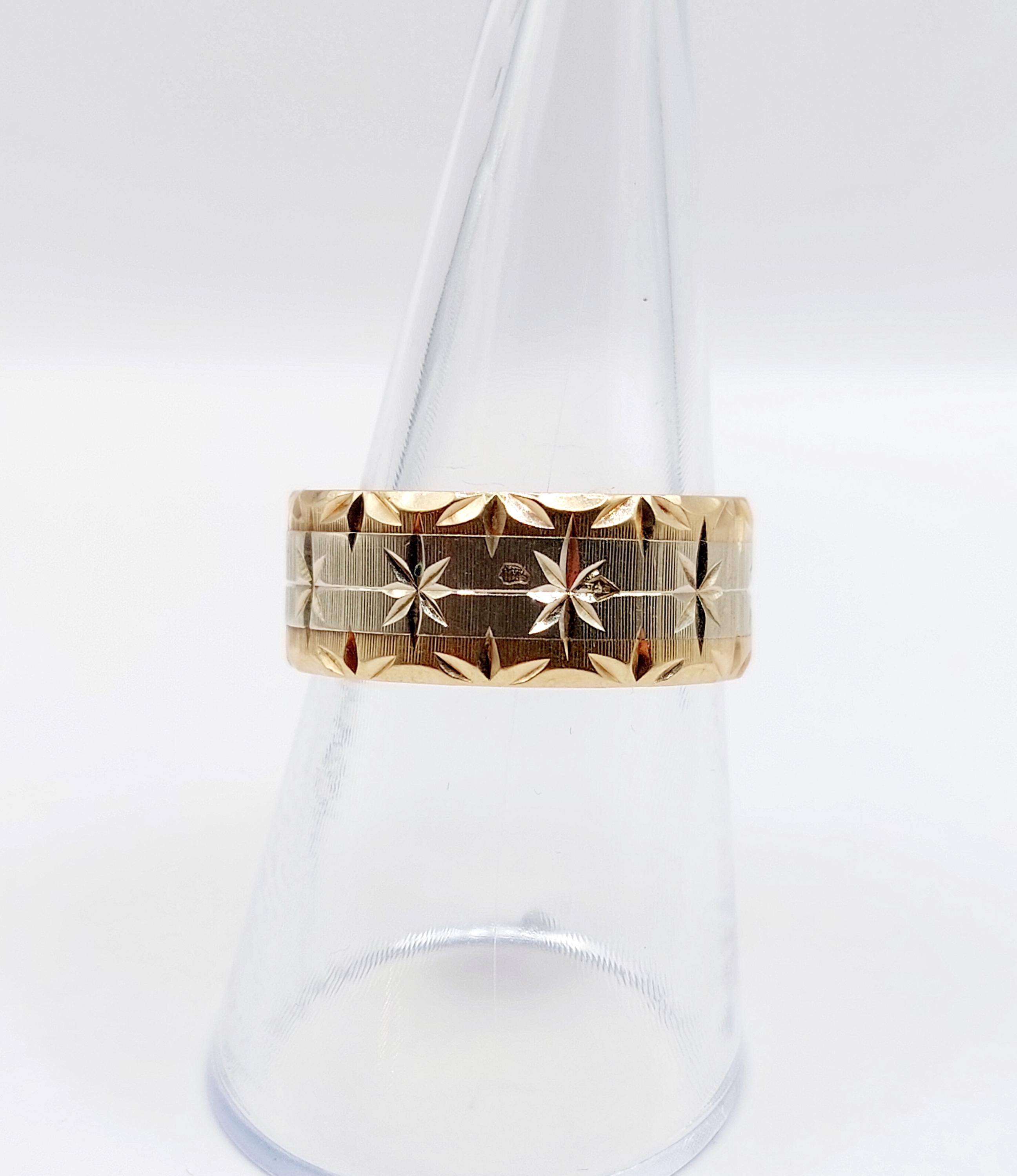 Bague Jonc XXL Alliance Or Rose 18k - Style Vintage Stacker Circa 1920 - Taille 72 - Occasion à Restaurer