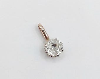 Antieke hanger van 18 karaats witgoud met een oudgeslepen diamant van 0,60 karaat (circa 1900)