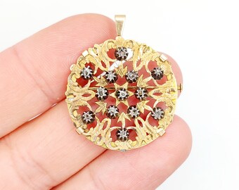 Broche pendentif marqué ORIA, plaqué or 18 carats, - Catawiki