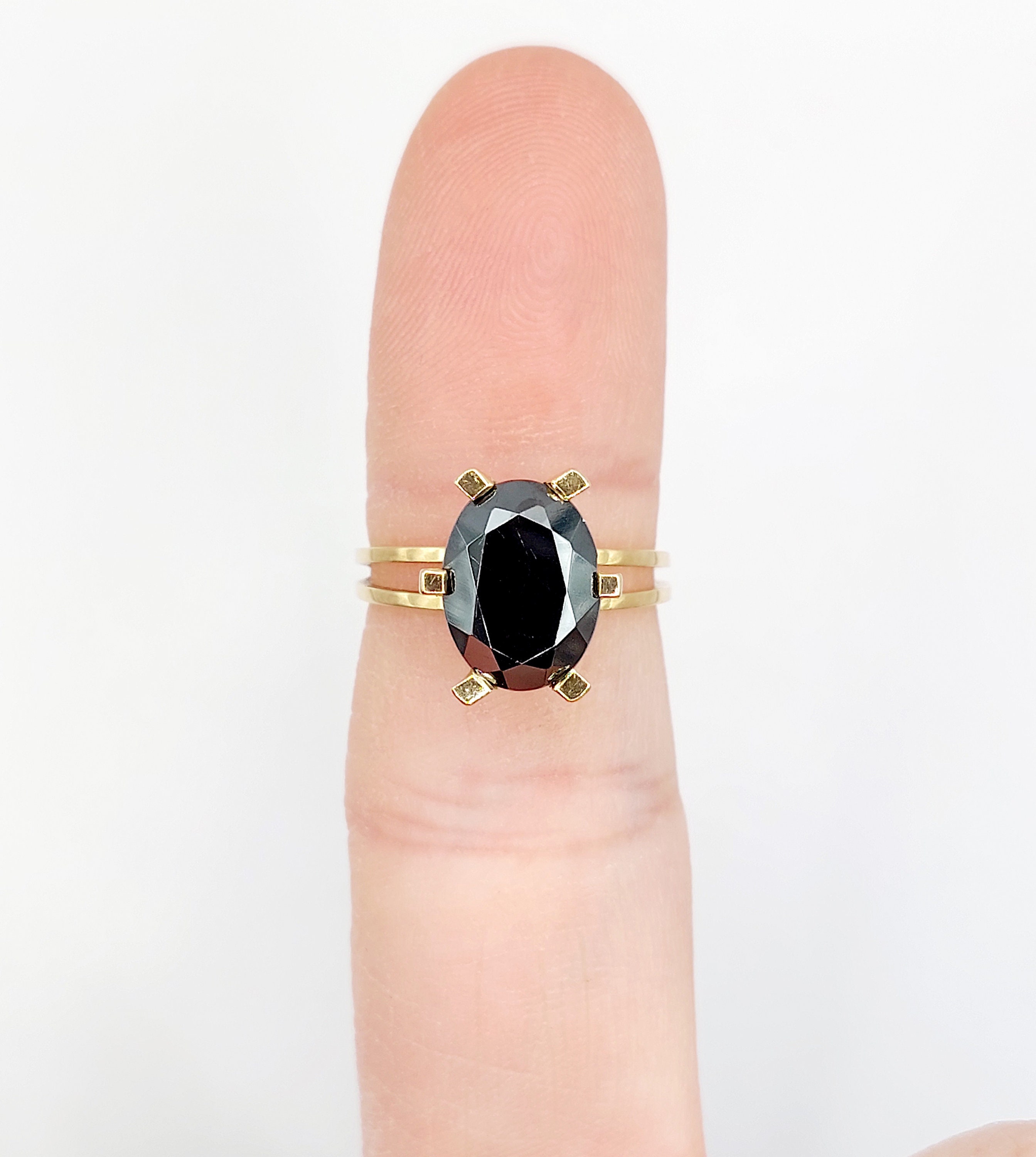 Bague Cocktail Art Déco En Or 18k Avec Hématite – Sublime Pièce Vintage Circa 1960