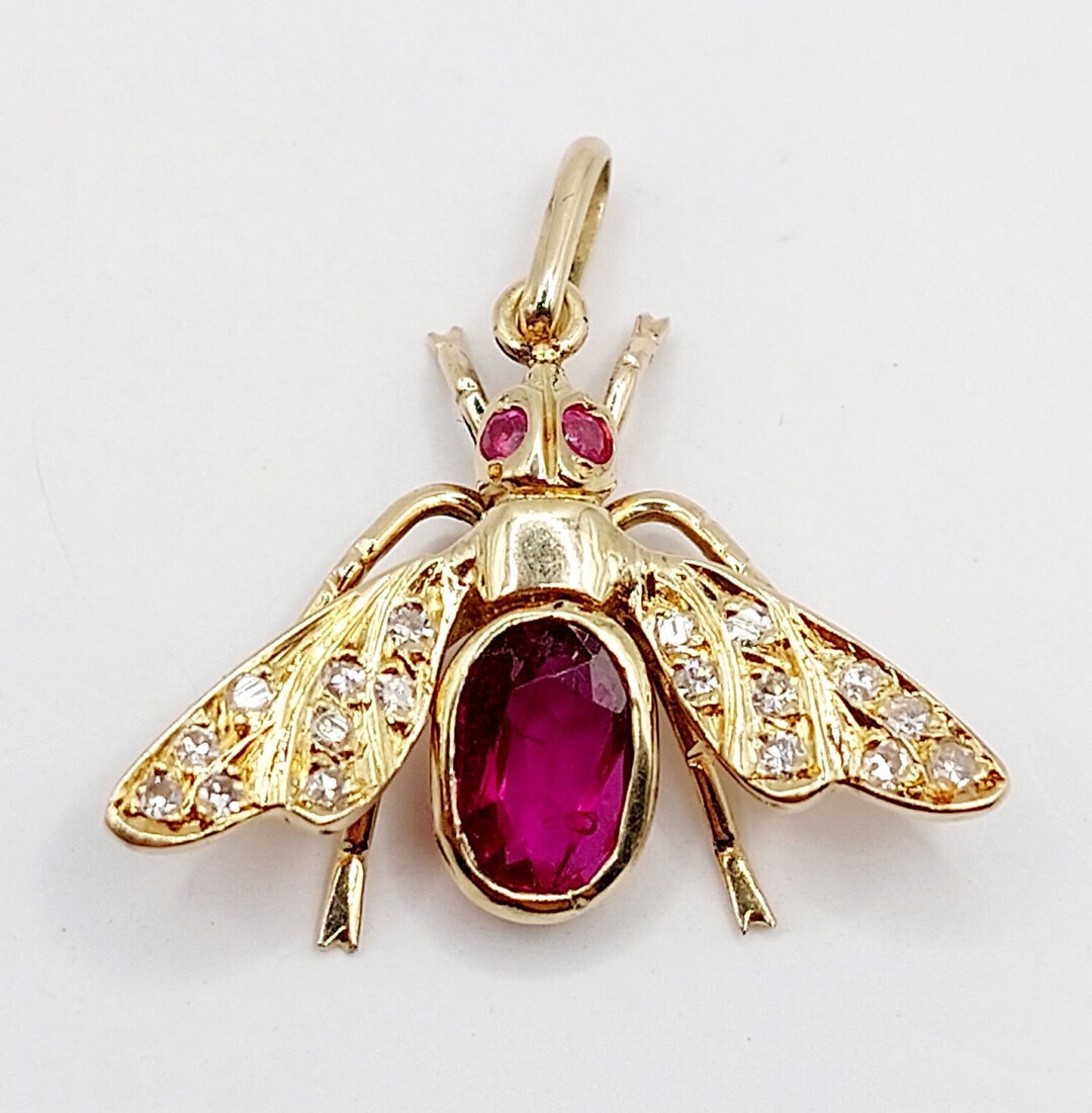 Pendentif Antique En Or 18k Avec Billes De Corail - Circa 1890, Collier Mi-long - Bijou Vintage