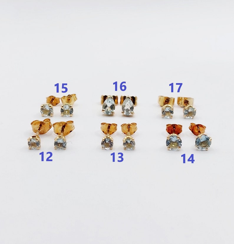 Vintage Stud Earrings 18k Gold Set With a Brilliant Cut Etsy