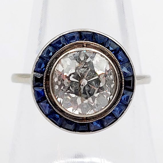 Bague Antique Or 18k Et Argent Avec Pierres Blanches - Taille 53, Style éternité Circa 1900