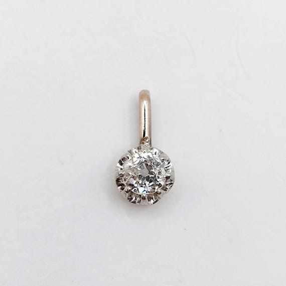 Pendentif antique or 18k et diamant taille ancienne de 0,40 carat (circa 1920)