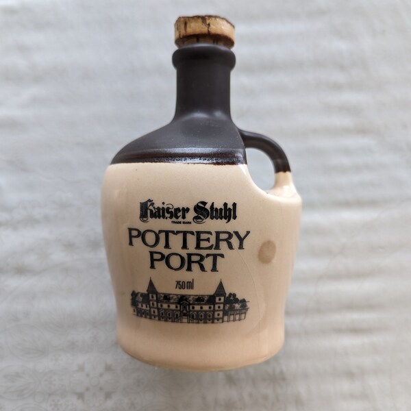 Kaiser Stuhl Collectable Pottery Port Bottle w/ Cork