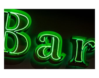 Neon Bar Sign in Las Vegas | Kitchen or Bar Wall Art | Bold Wall Art Print