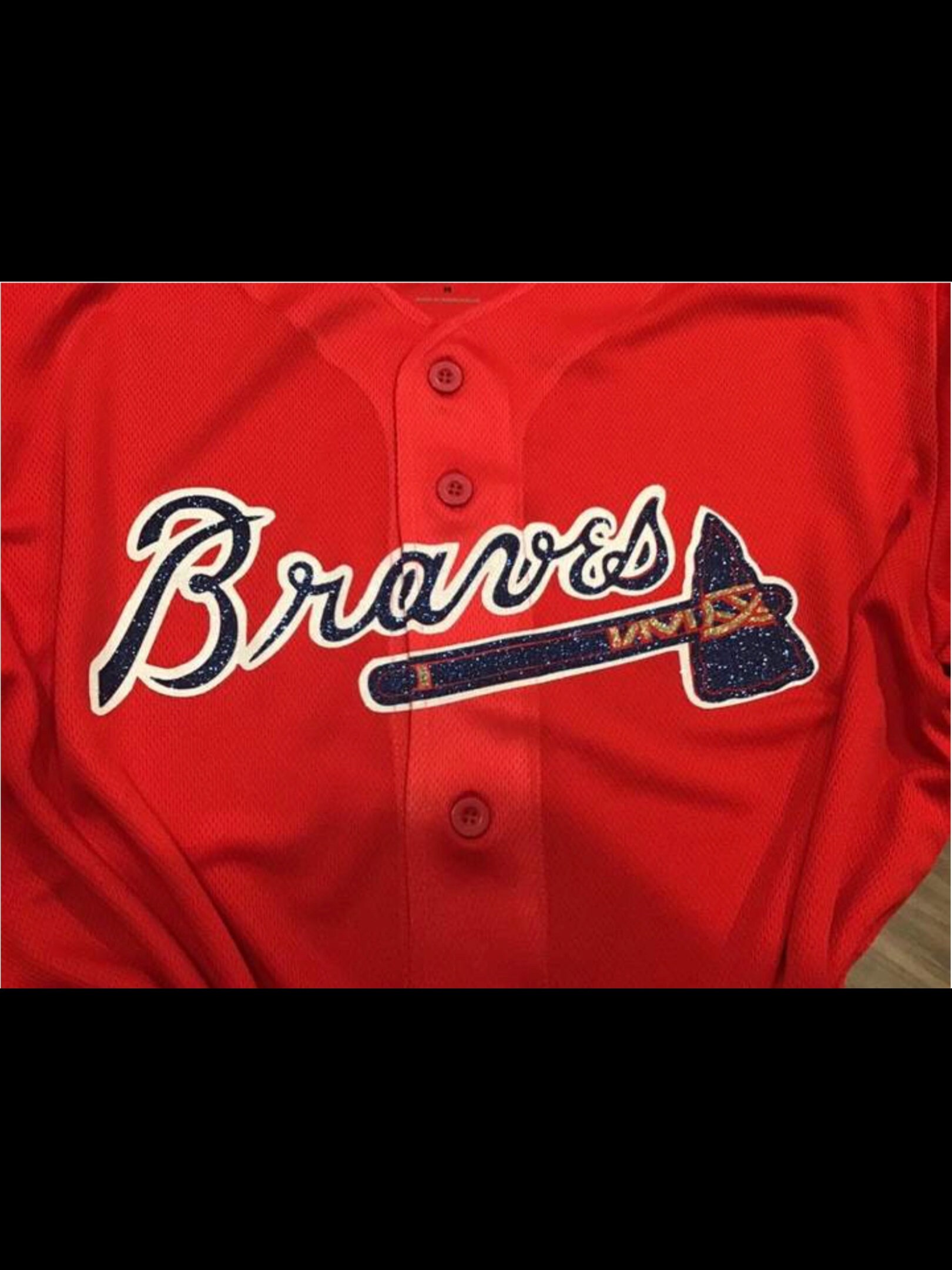 Braves Inspired Glitter Jersey / Vintage Braves Shirt / Etsy