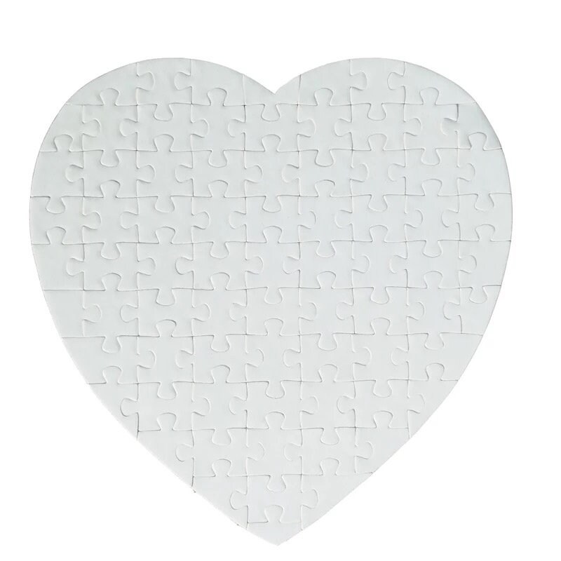 20Pcs White Sublimation Puzzle Craft Heart Shaped Blank Pearly Jigsaw Puzzle  New