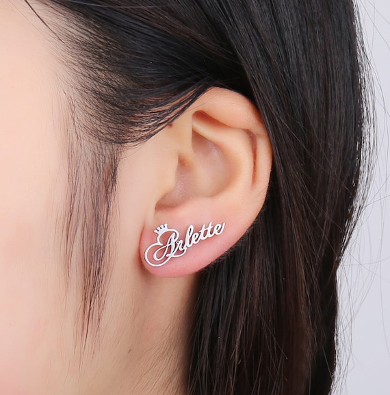 Custom Name Earrings Personalized Earring Gift for Her Etsy