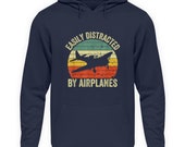 SYP * Easily Distracted by Airplanes  - Unisex Kapuzenpullover Hoodie