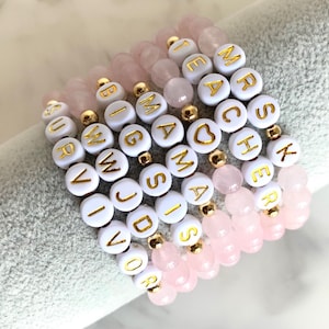 LETTER BEAD Bracelet Custom Word Bracelet Gemstone Jewellry Big Sister Gift WWJD Bracelet Baby Name Bracelet Handmade Gifts image 1