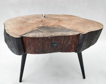 THE FOREST Art & Woodworking Studio: tavolino da caffè in sicomoro 'Dual Harmony' - Un numero di serie unico 0100