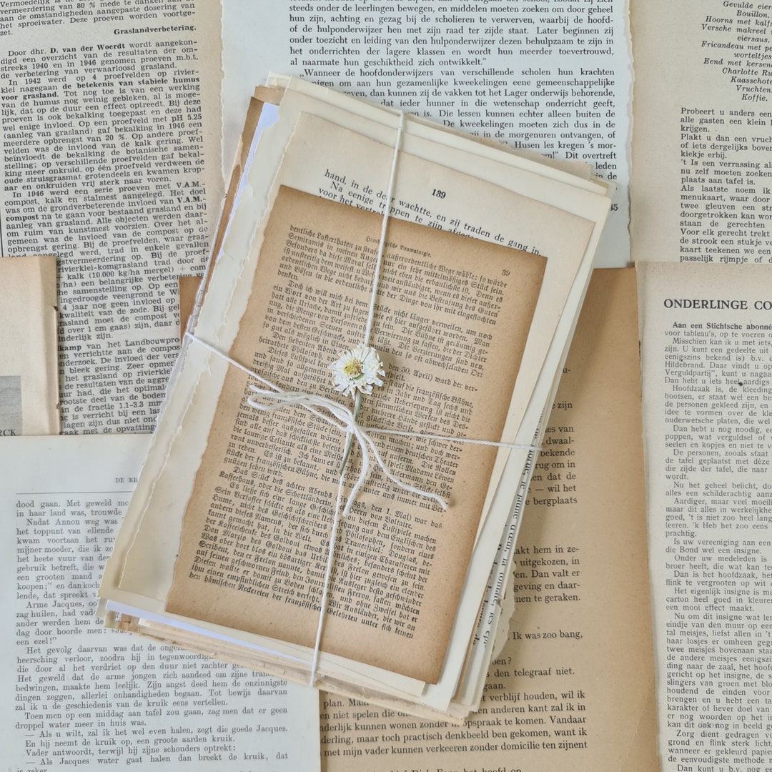 Vintage Ephemera Pack, Junk Journal Kit, Old Book Pages, Antique Paper ...