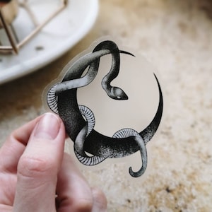 Autocollant Serpent de Lune *semi-transparent*