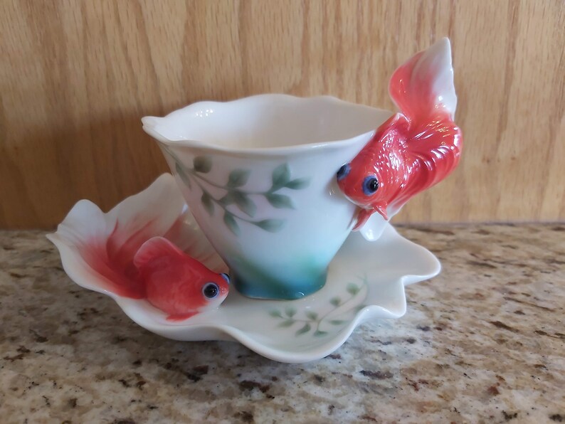 Franz Porcelain Goldfish Tea Coffee Cup and Saucer Set Etsy