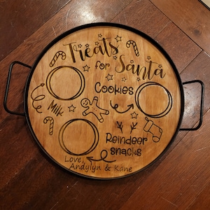 Christmas decor, cookies for santa tray, personalized Christmas decor, treats for santa, Christmas, tray, home decor, Christmas eve