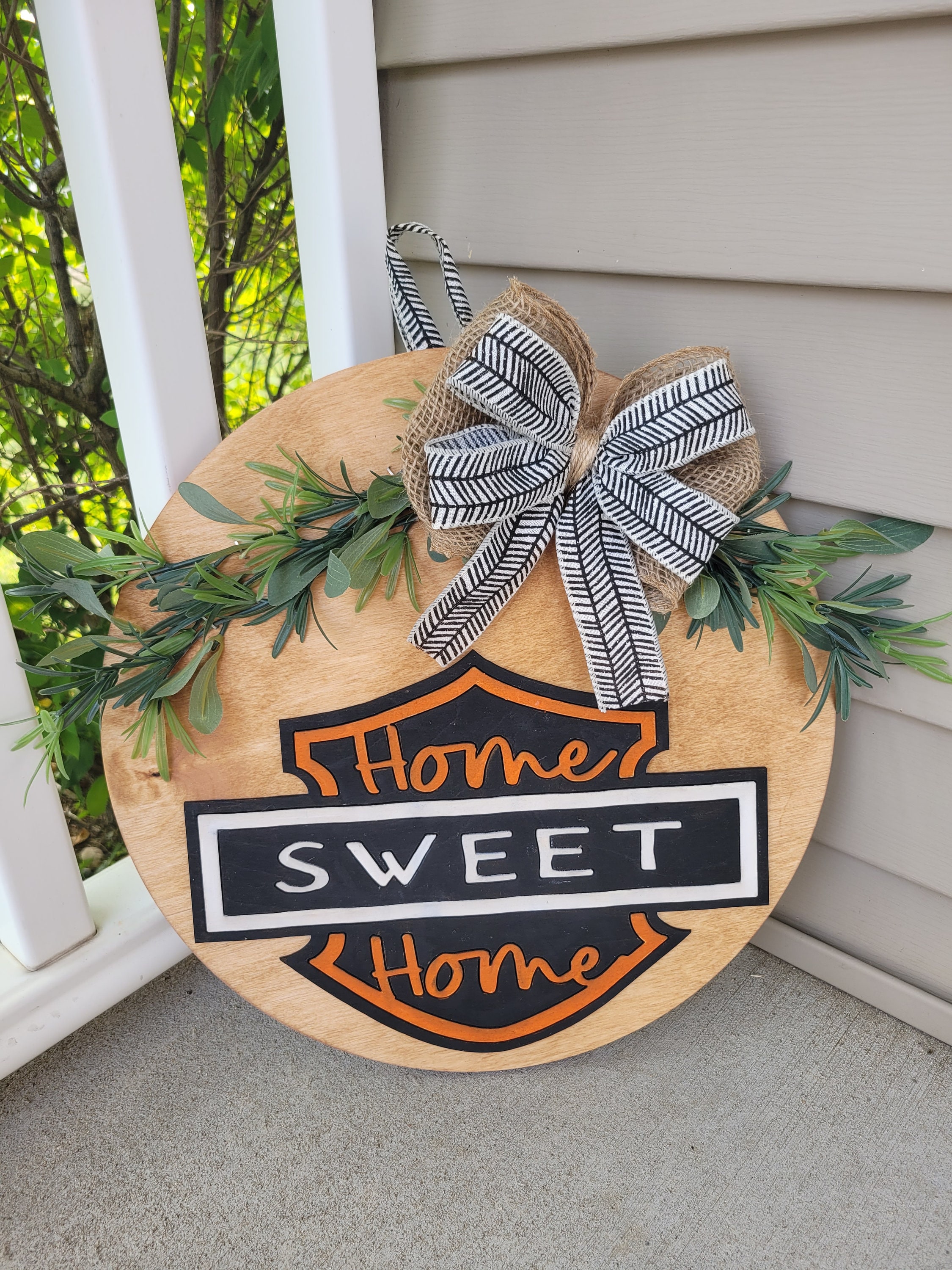 Harley Davidson Theme Door Hanger, Harley Davidson Decor, Front