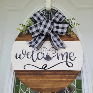 Disney door hanger, door hanger, front door decor, front door welcome sign, mickey mouse decor, Disney decor, door hanger