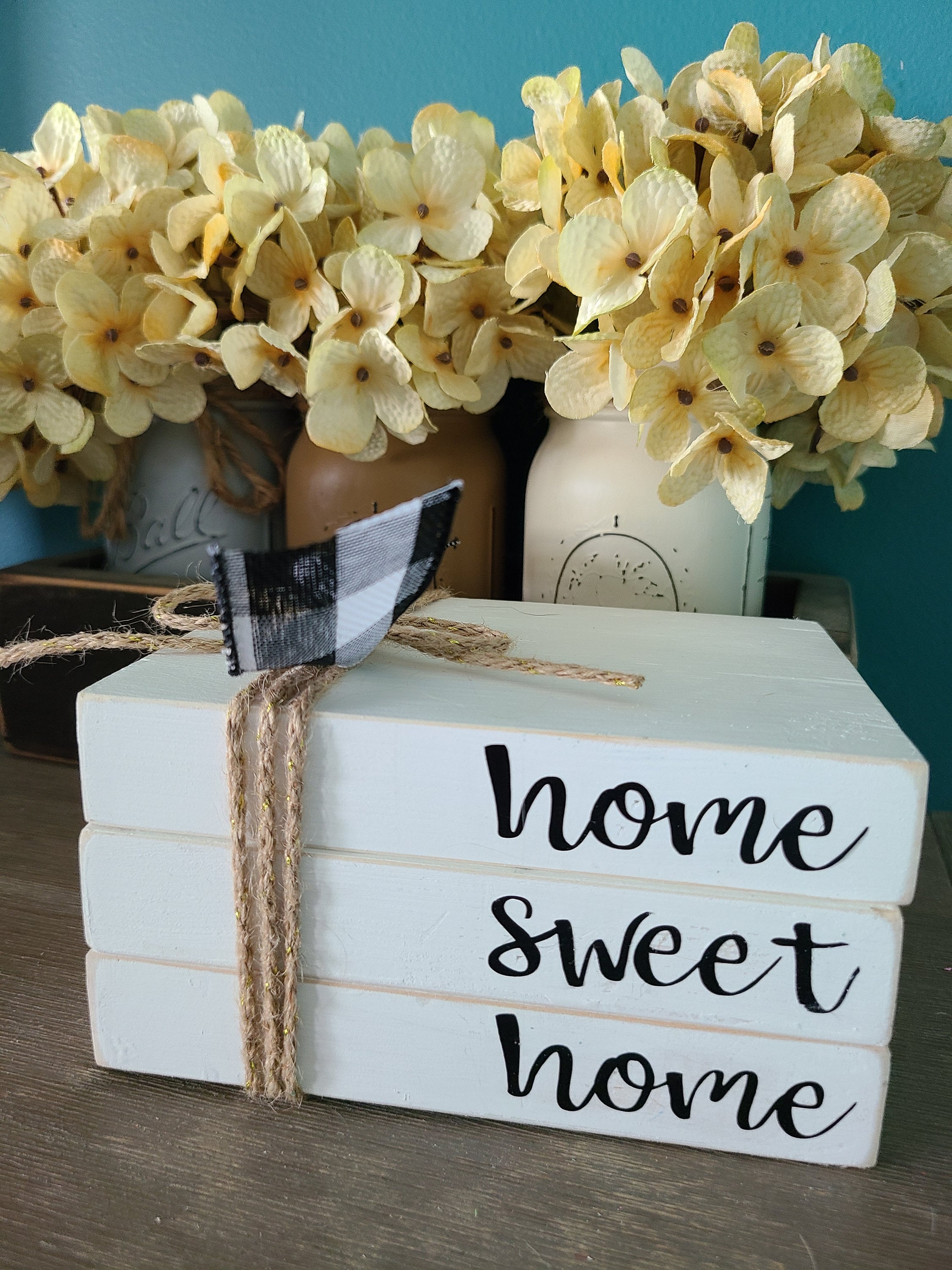 Mini Book Stack, Home Sweet Home Decor, Wood Books, Wood Decor ...