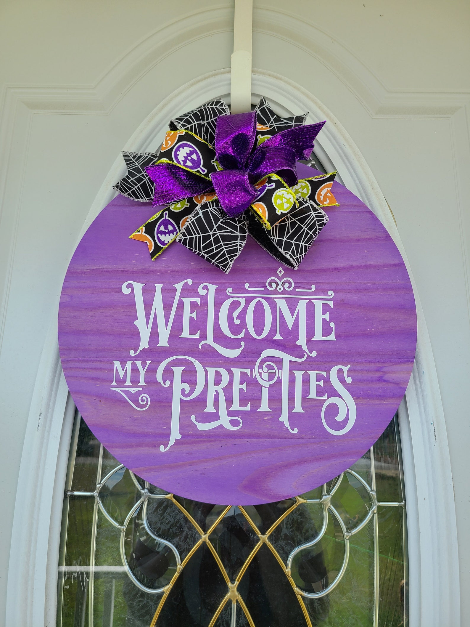 Door Hanger Wooden Door Decor Wood Wreath Halloween Decor Etsy