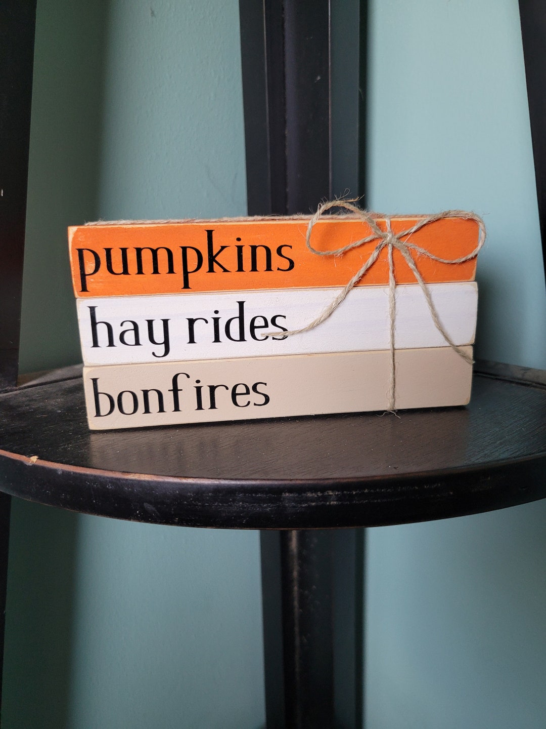 Fall Decor, Fall Book Stack, Tiered Tray Decor, Home Decor, Wood Books