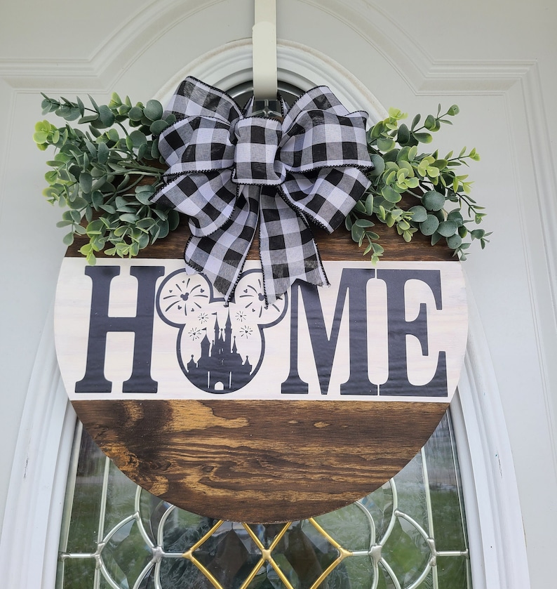 Door hanger, door wreath, front door decor, home door hanger, mickey mouse decor, Disney decor, Disney door decor