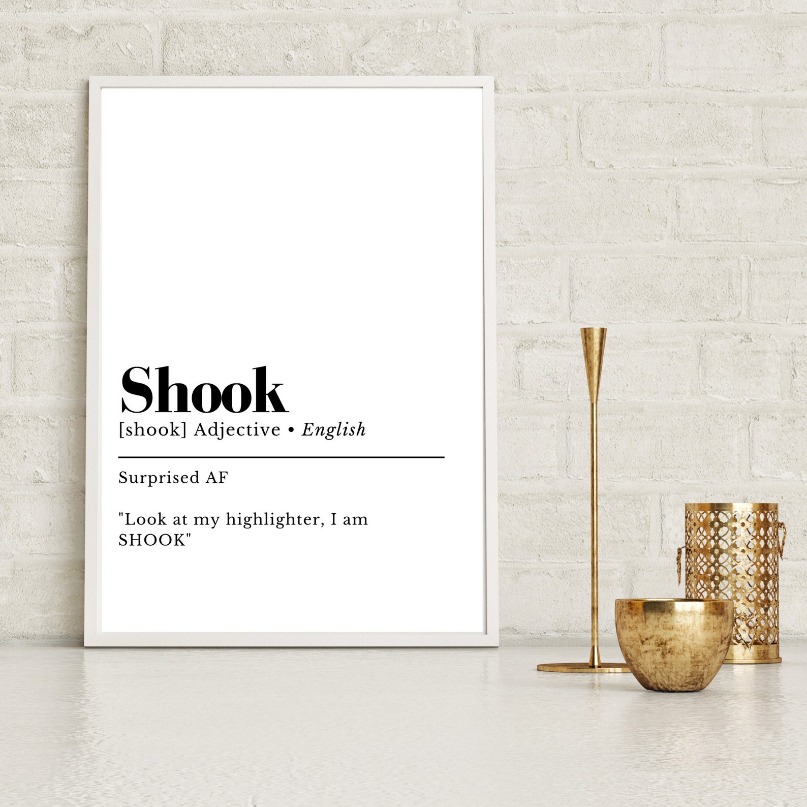 Shook Definition Art Print Funny Printable Wall Art Wall Etsy
