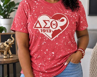 Delta Sigma Theta Shirt; DST Shirt; Bleached Shirt; Greeklife Shirt