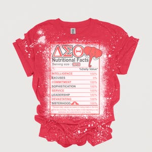 Delta Sigma Theta Nutrition Facts Shirt for DST Shirt Bleached Shirt Greek Life Shirt Delta Sigma Theta Sorority Gift Delta Sigma Theta 1913
