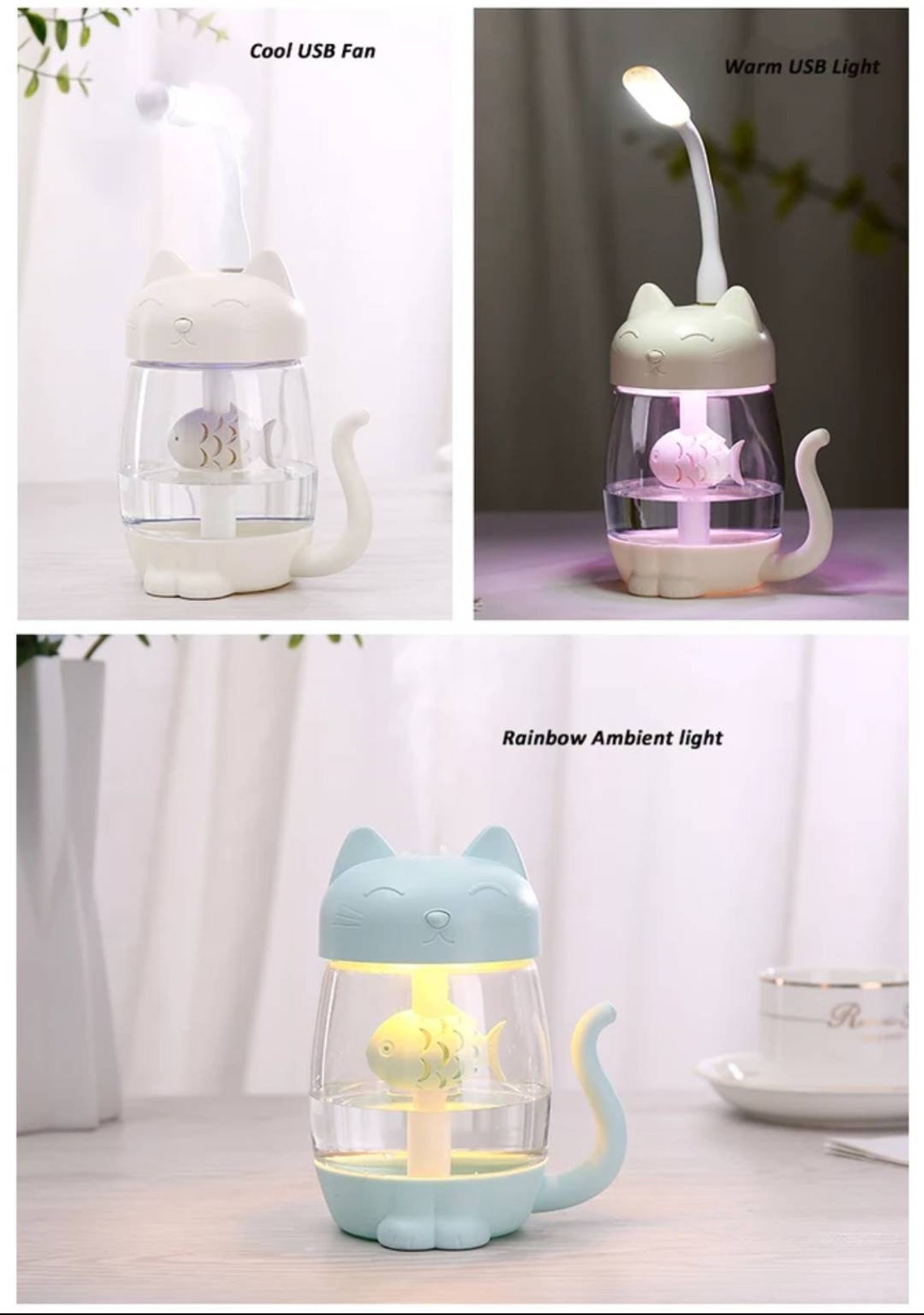 3 in 1 cute Cat Humidifier