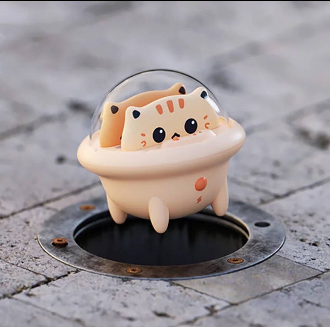 Kawaii *Emergency* 800mAh Mini Cat Power Bank with UFO Night Light St…