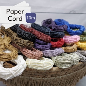 PAPIERRAFFIASCHNUR, Diy Bastelschnur, MakrameeSchnur, Geschenk Wickelseil, 10m 1,5mm