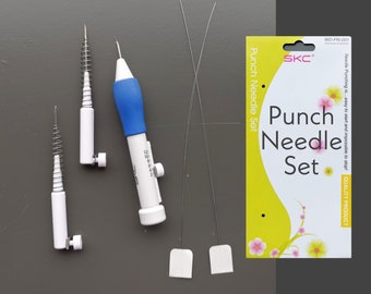 CONJUNTO DE AGULHA DE PERFURAÇÃO com instruções, agulha ajustável, 3 tamanhos de agulha, ferramenta de enganchar, passador de linha