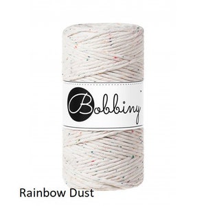 BOBBINY 3 MM, cordino per gioielli in MACRAME, cordino in macramè da 3 mm per cuscini, per realizzare borse e così via, 100 metri di filato Bobbiny a torsione singola