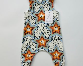 Full-length harem romper - Baby/Toddler -  - loose fit - superstar - Baby shower gift - first birthday gift - unisex