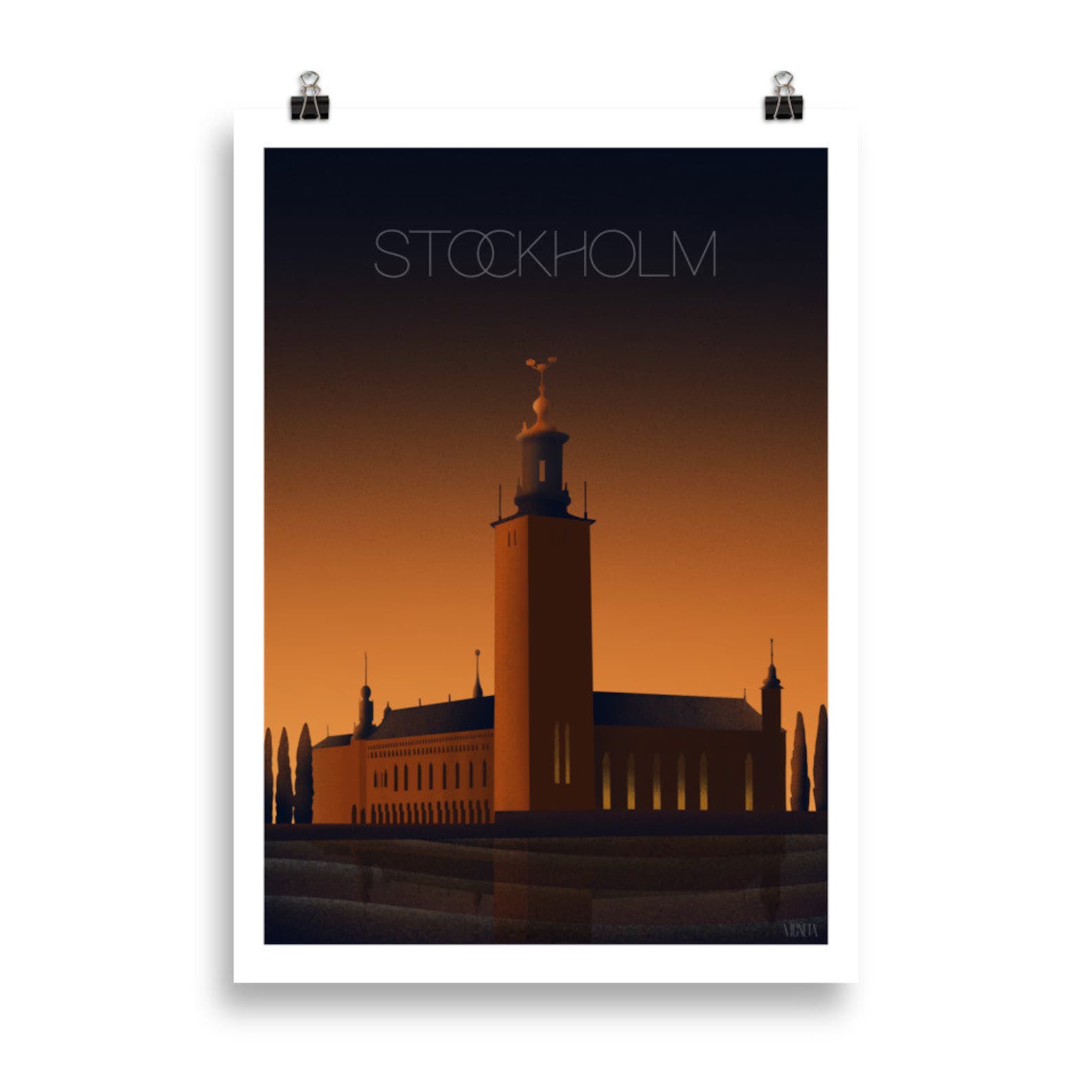 Stockholm Sweden Poster Vintage Minimalist Travel Poster Etsy