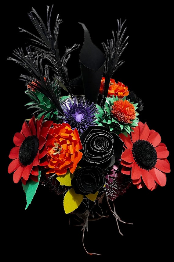 Gothic/halloween Theme Paper Flower Bouquet 