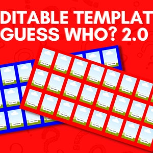 Custom Editable Guess Who 2.0 Printable Guess Who Guess Who 2.0 Sheets Template Editable Template DIY Guess Who INSTANT Download Etsy UK